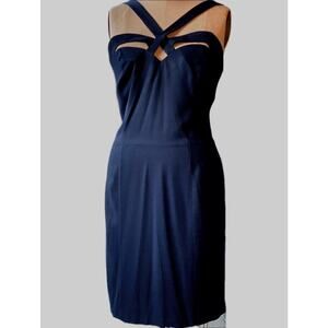 Vintage Hollywood Nites Black Sexy Bodycon Dress Cut-Outs Cocktail Party Size 8